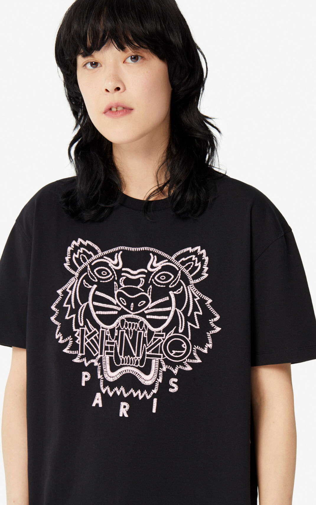 Kenzo Capsule Expedition Tiger Camisetas Mujer Negras | 3619207-RA